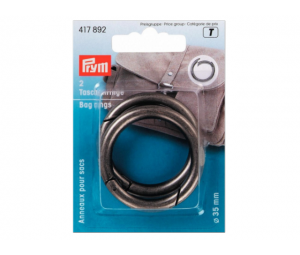 Inel pentru geanta, culoare argintiu antic, 35 mm - Prym 417892